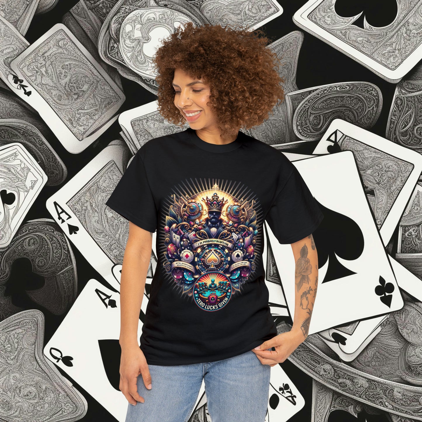 I'm Probably Bluffing unisex heavy cotton tee Poker Apparel