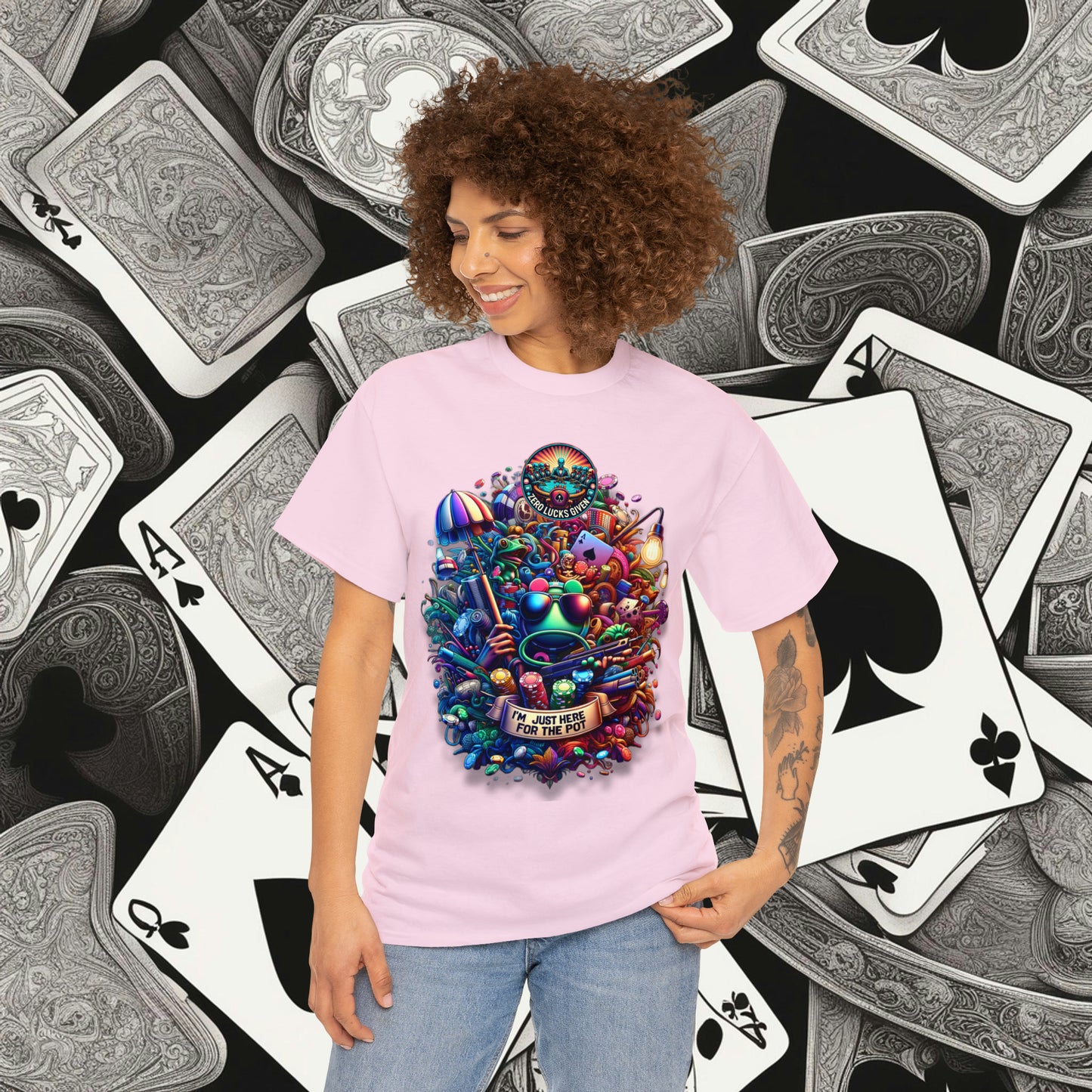 I'm Just here for the Pot unisex heavy cotton tee Poker Apparel