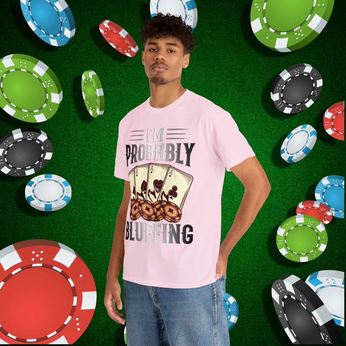 I'm Probably Bluffing Unisex Heavy Cotton Tee