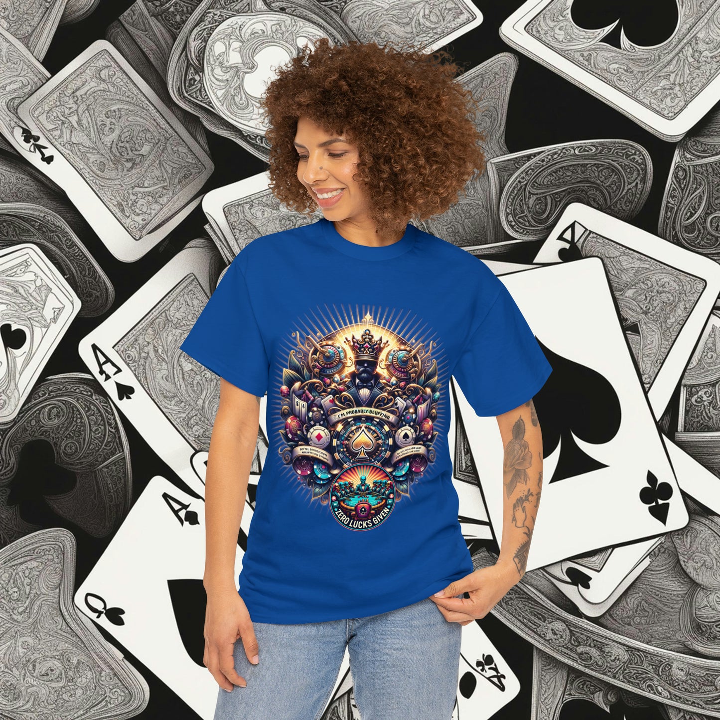 I'm Probably Bluffing unisex heavy cotton tee Poker Apparel