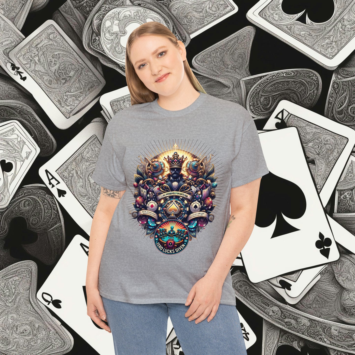 I'm Probably Bluffing unisex heavy cotton tee Poker Apparel