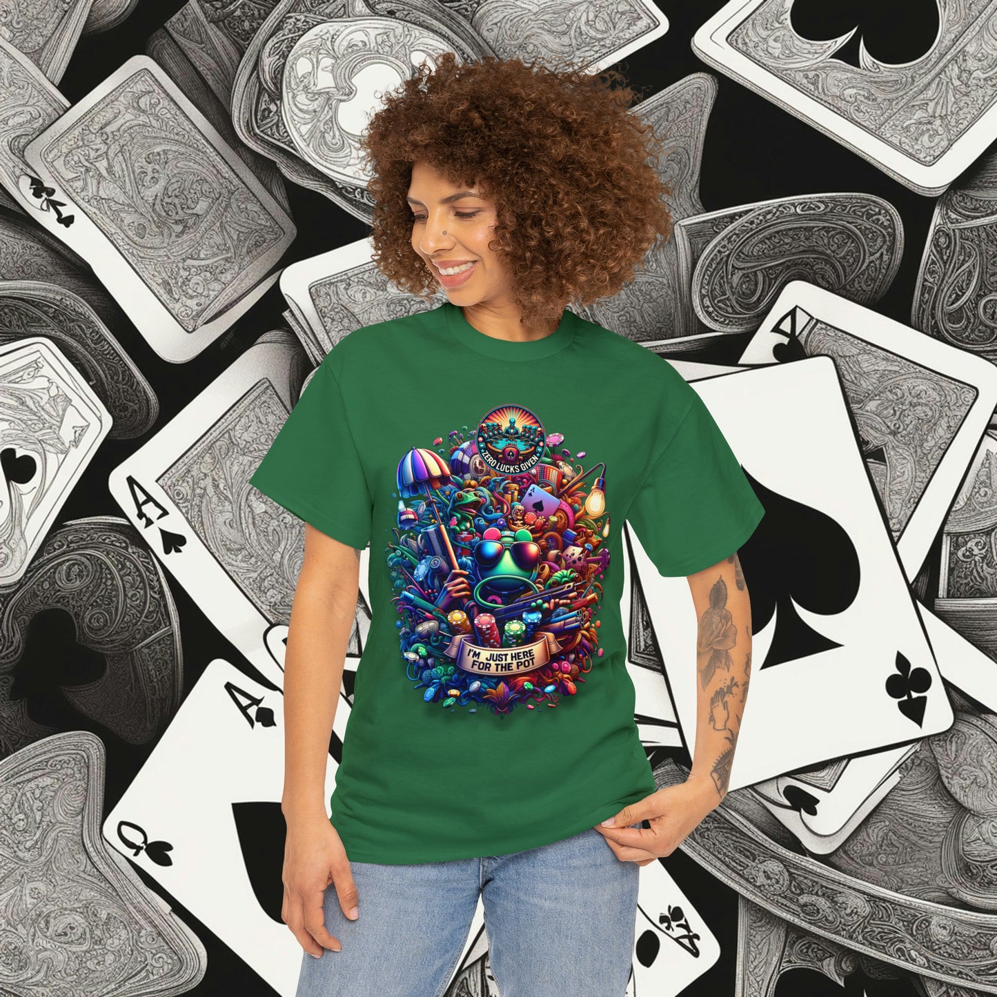 I'm Just here for the Pot unisex heavy cotton tee Poker Apparel