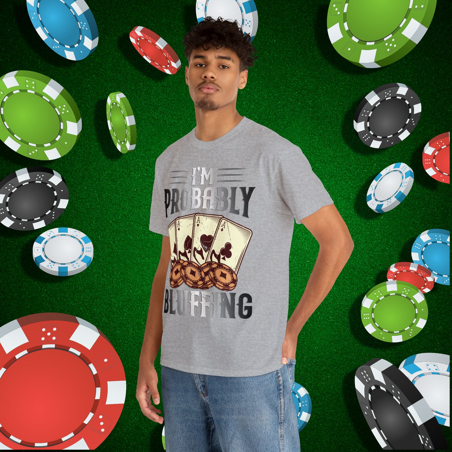 I'm Probably Bluffing Unisex Heavy Cotton Tee