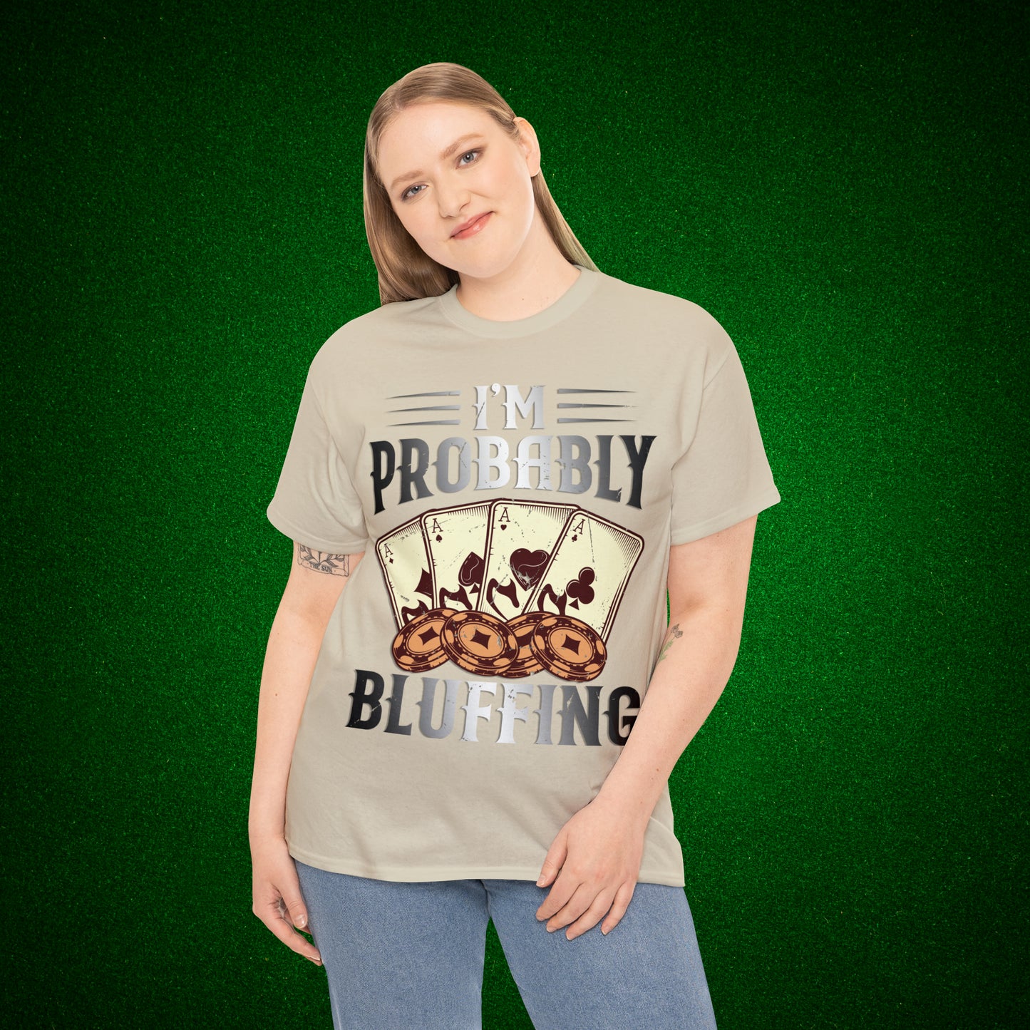 I'm Probably Bluffing Unisex Heavy Cotton Tee