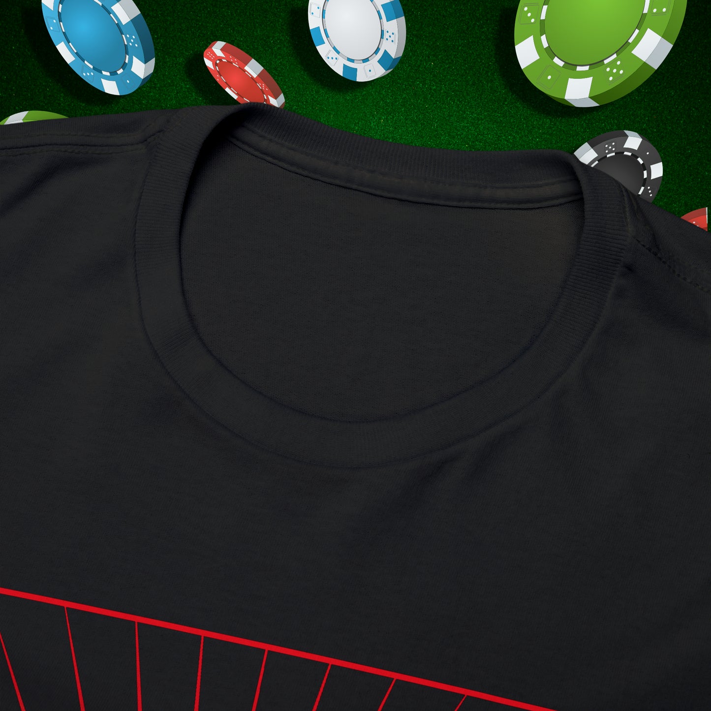 No Lucks Given Ace of Clubs card with two big axes Red Green Poker T-Shirt Must have Good Luck All-in