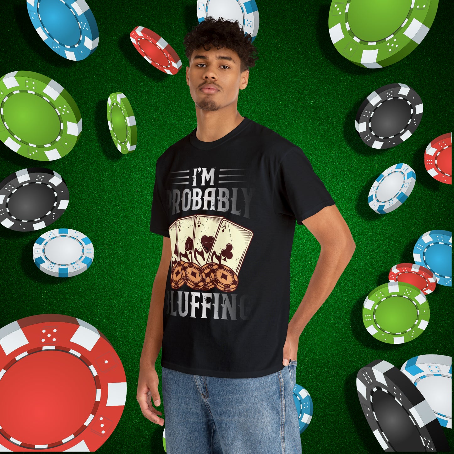 I'm Probably Bluffing Unisex Heavy Cotton Tee