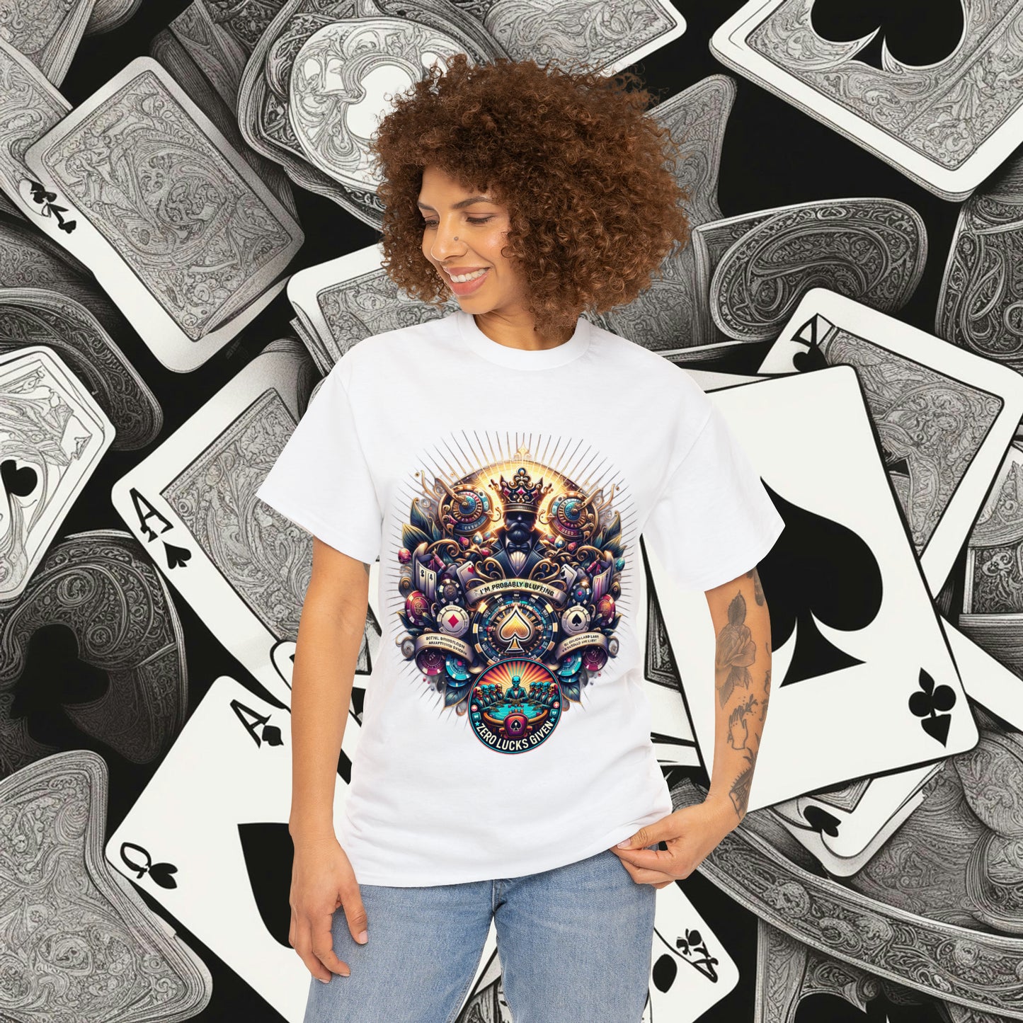 I'm Probably Bluffing unisex heavy cotton tee Poker Apparel