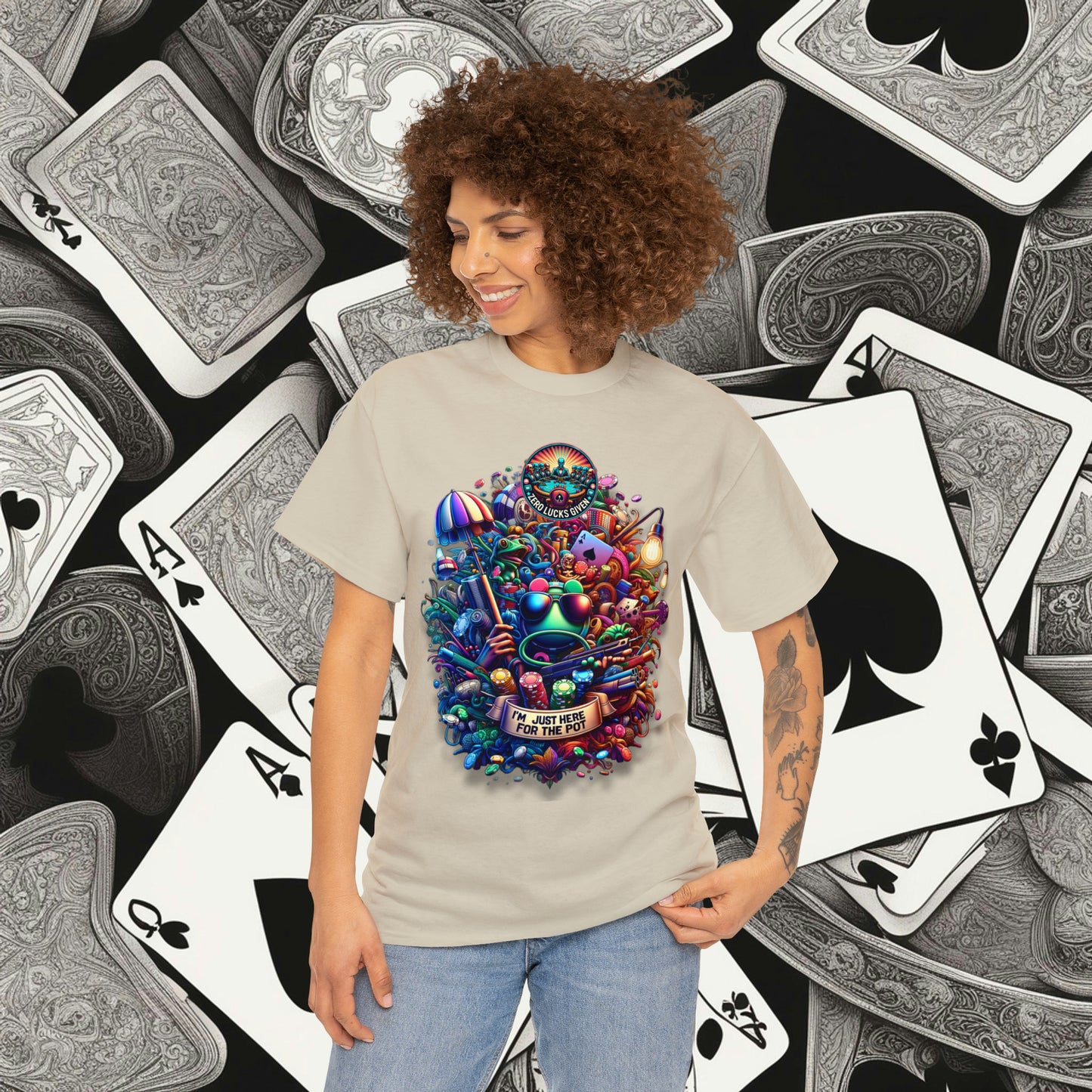 I'm Just here for the Pot unisex heavy cotton tee Poker Apparel