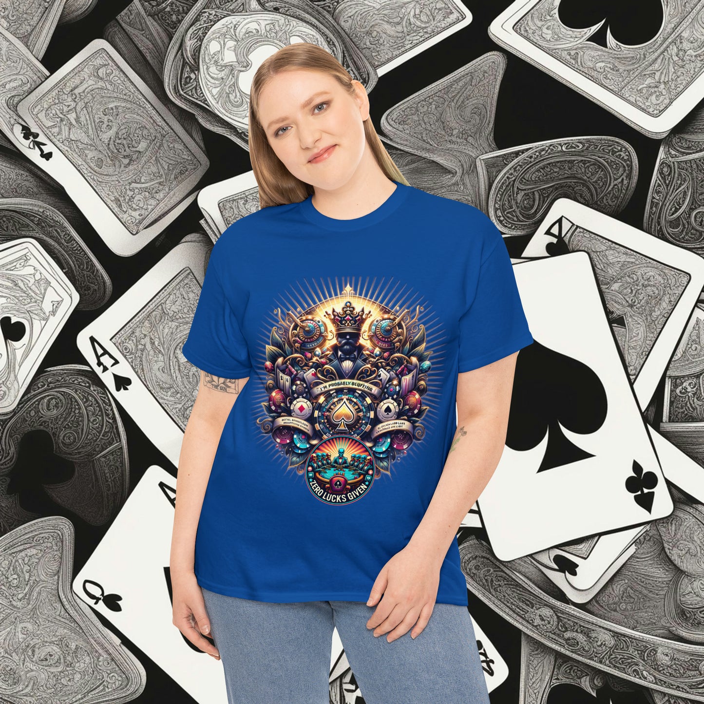 I'm Probably Bluffing unisex heavy cotton tee Poker Apparel