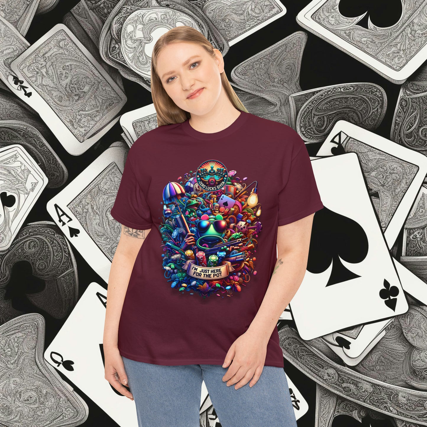 I'm Just here for the Pot unisex heavy cotton tee Poker Apparel