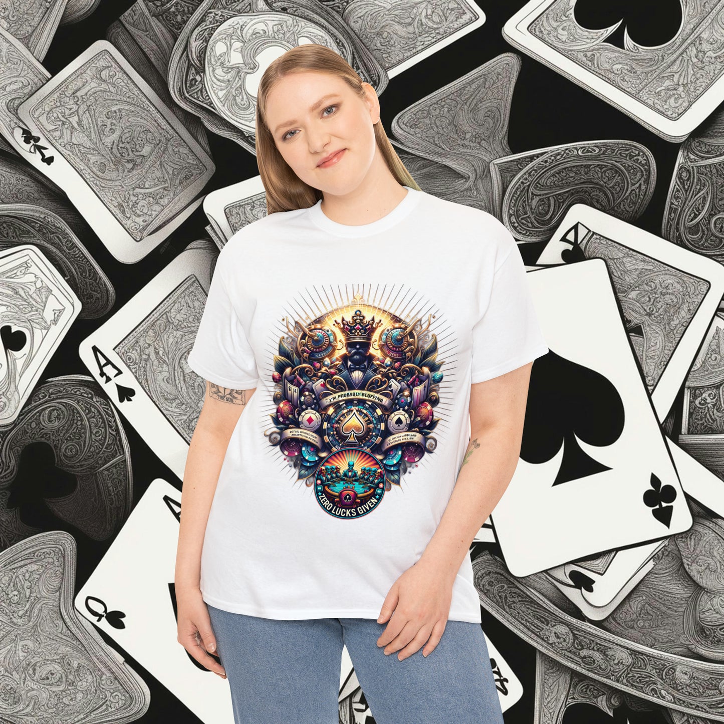 I'm Probably Bluffing unisex heavy cotton tee Poker Apparel