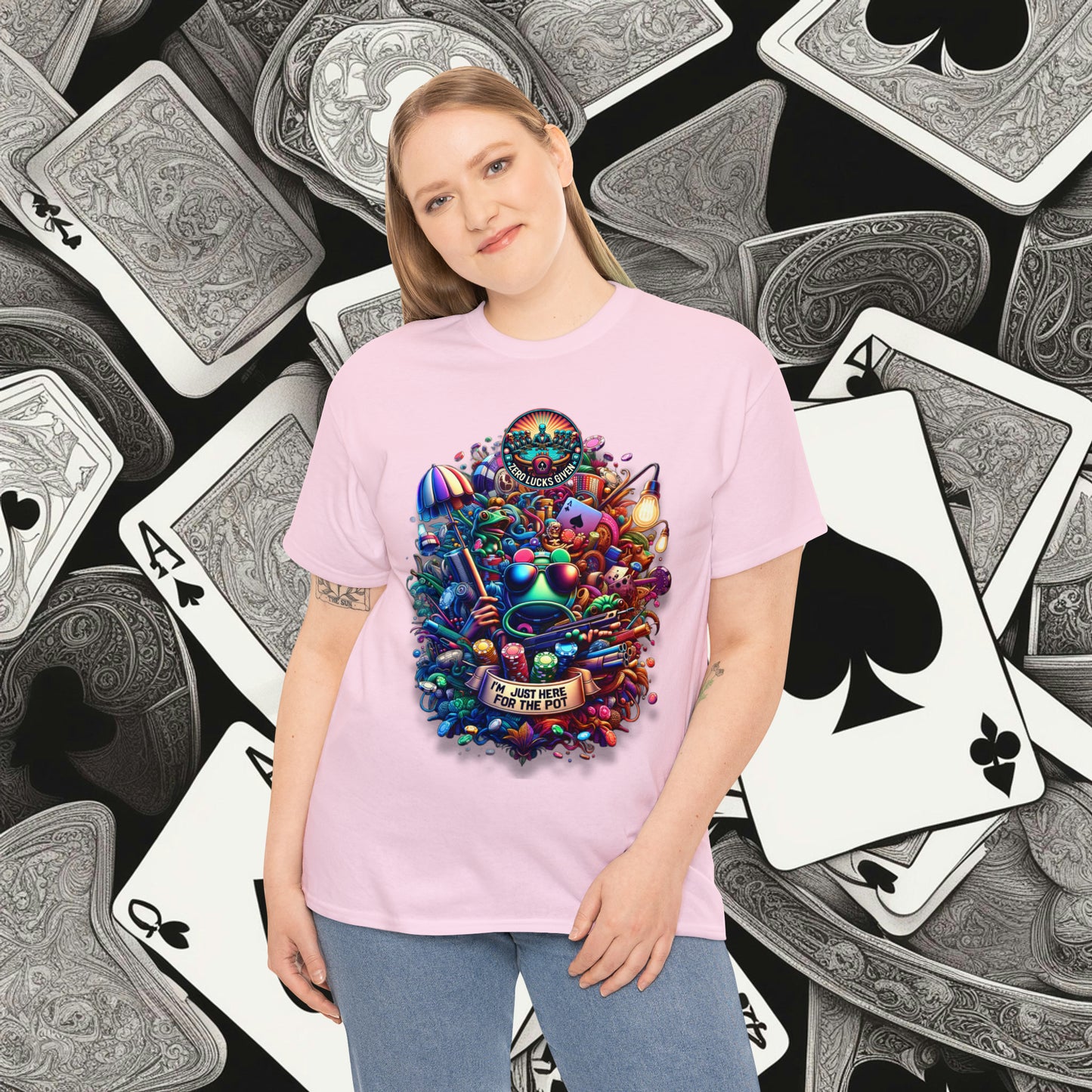 I'm Just here for the Pot unisex heavy cotton tee Poker Apparel