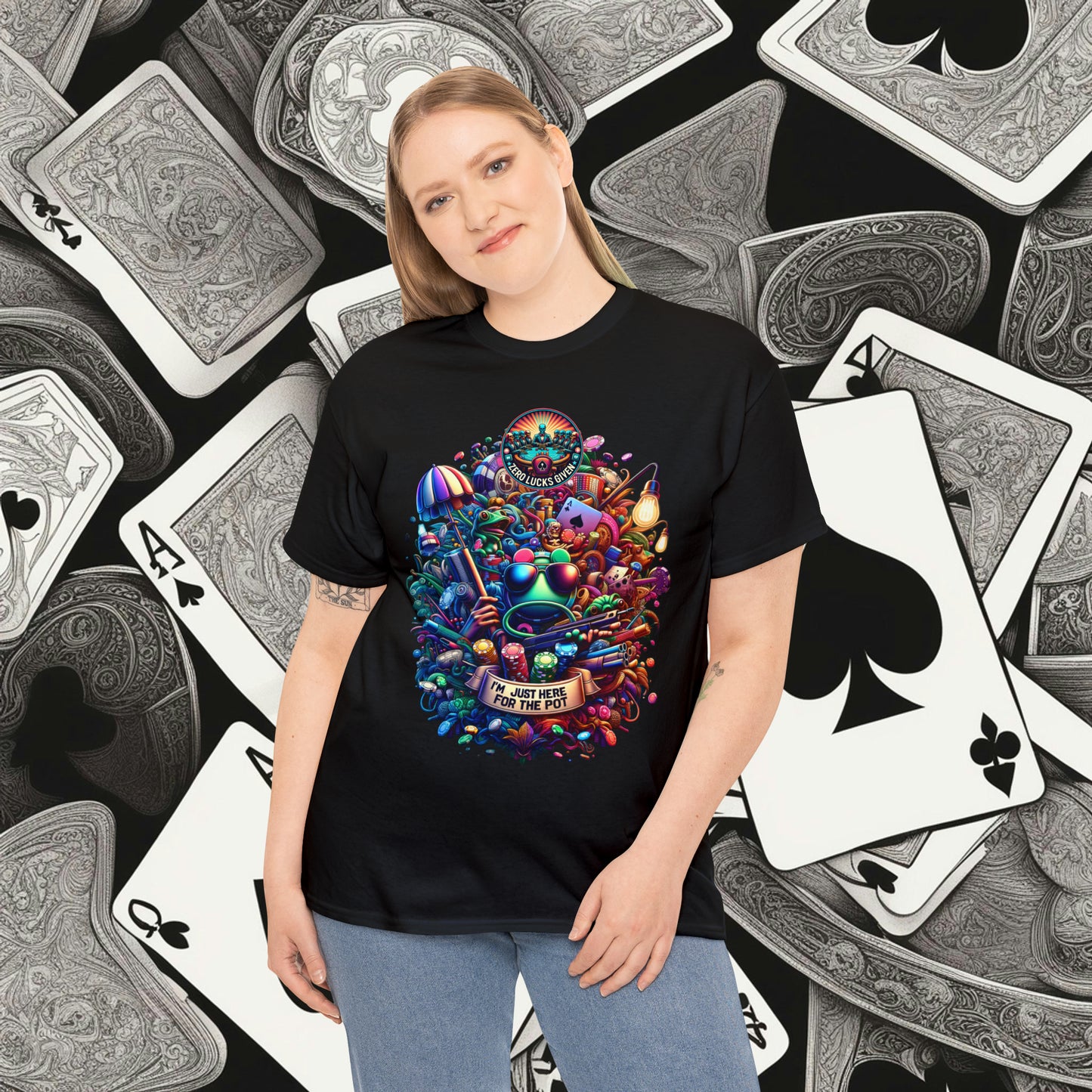 I'm Just here for the Pot unisex heavy cotton tee Poker Apparel