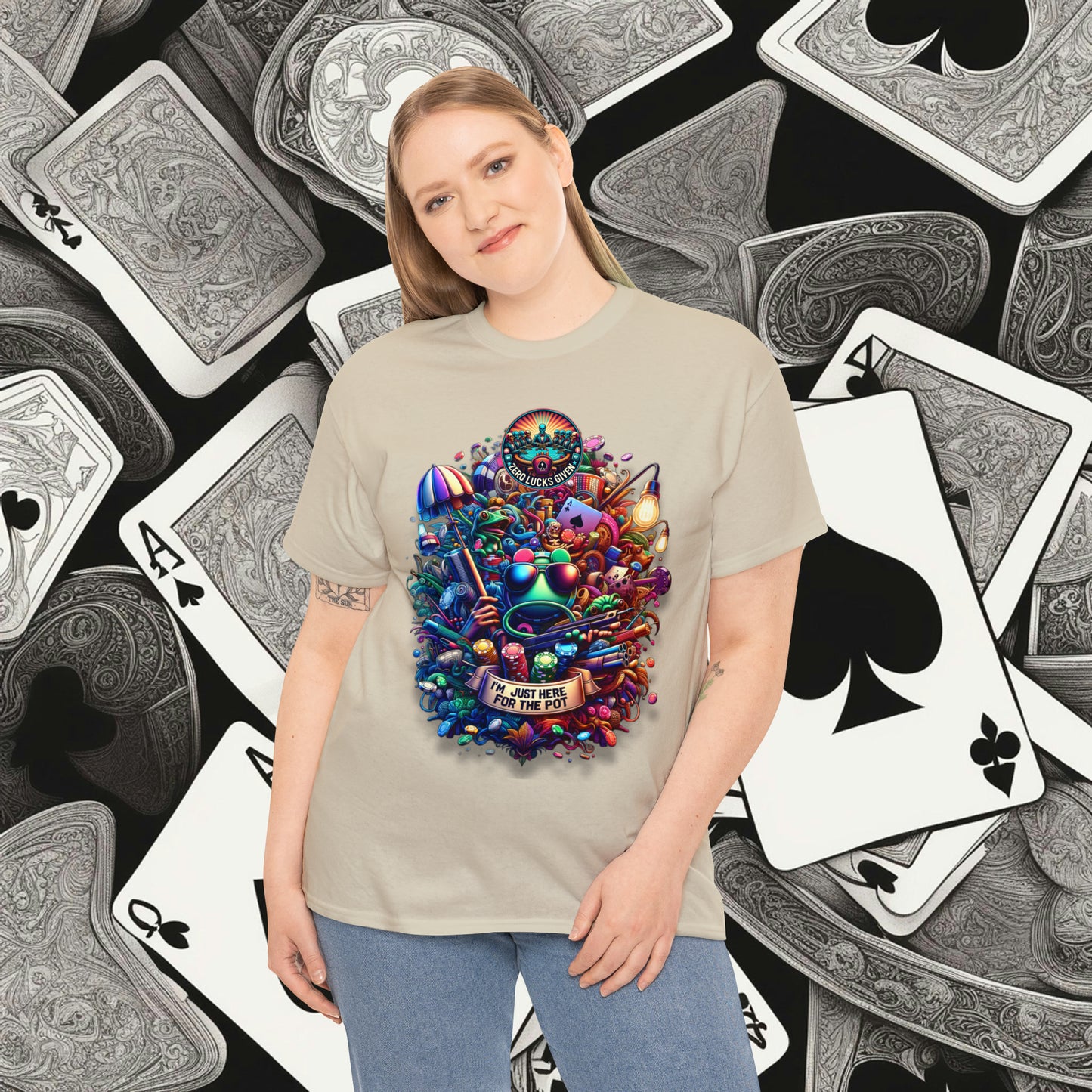 I'm Just here for the Pot unisex heavy cotton tee Poker Apparel