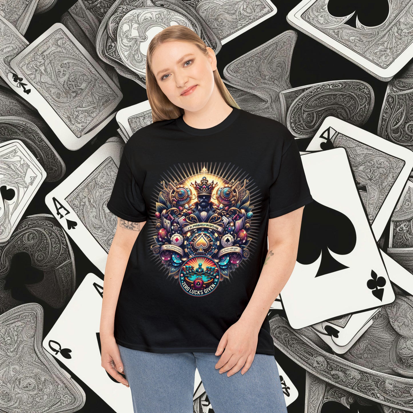 I'm Probably Bluffing unisex heavy cotton tee Poker Apparel