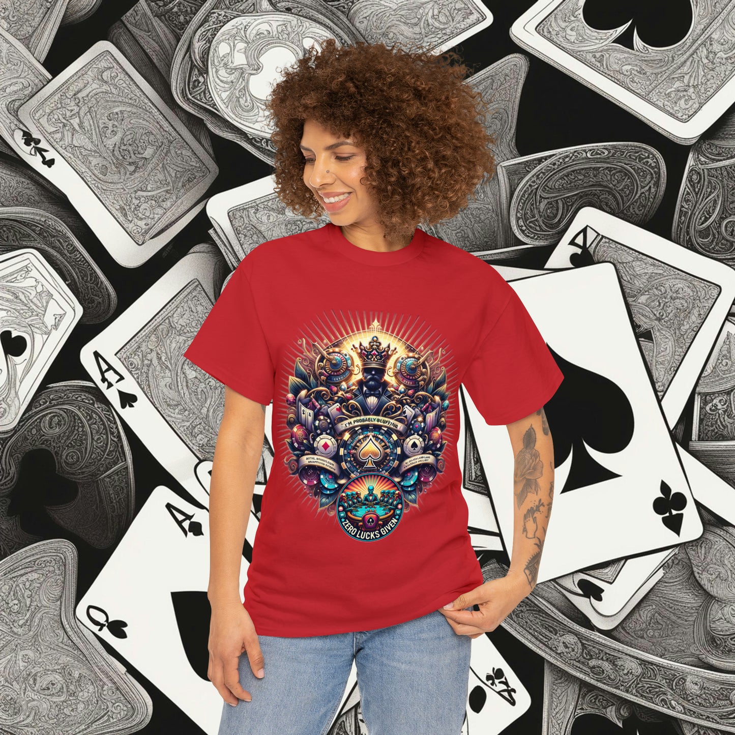 I'm Probably Bluffing unisex heavy cotton tee Poker Apparel