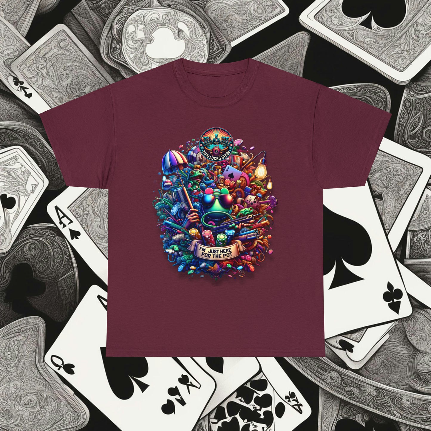 I'm Just here for the Pot unisex heavy cotton tee Poker Apparel