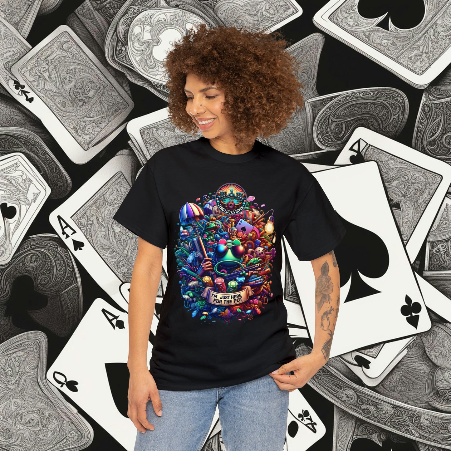 I'm Just here for the Pot unisex heavy cotton tee Poker Apparel