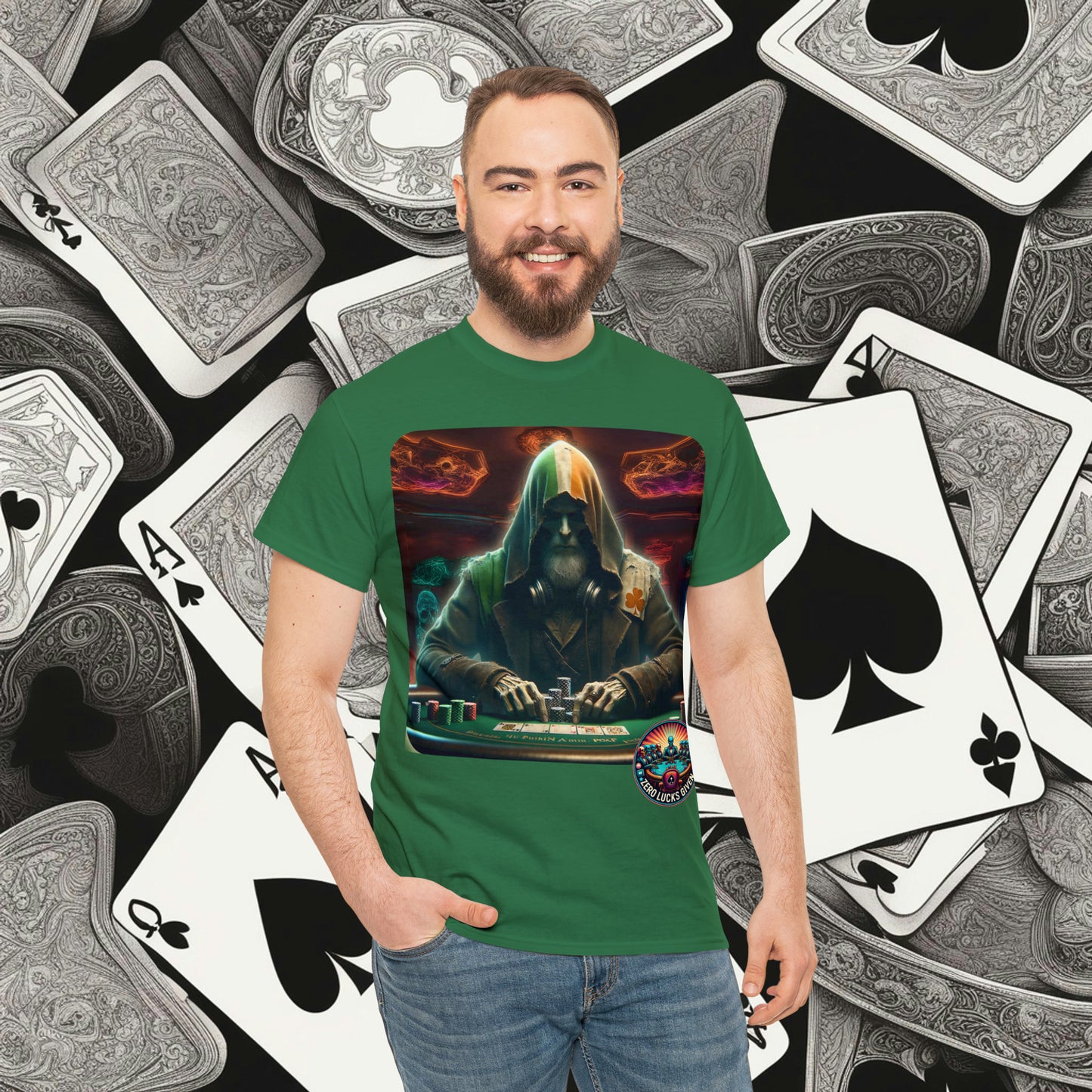 Irish Poker Player Celtic unisex heavy cotton tee Poker Apparel