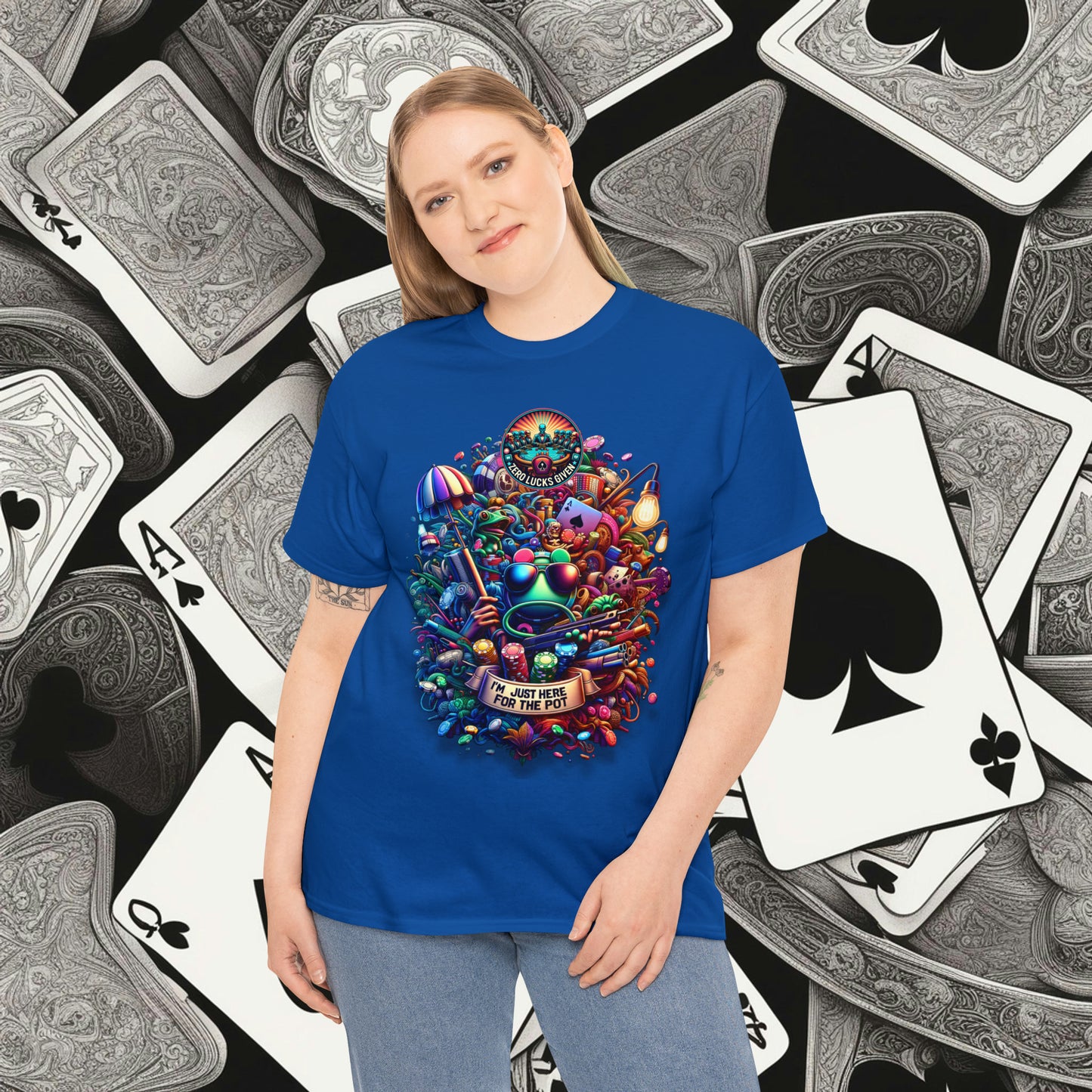 I'm Just here for the Pot unisex heavy cotton tee Poker Apparel