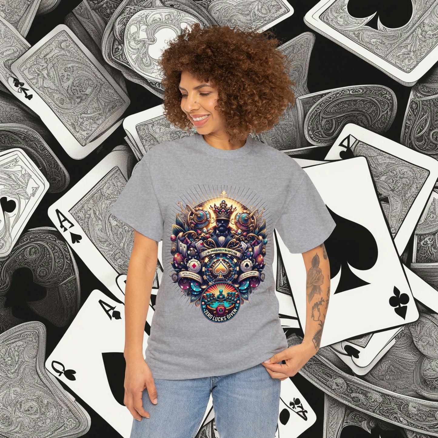 I'm Probably Bluffing unisex heavy cotton tee Poker Apparel