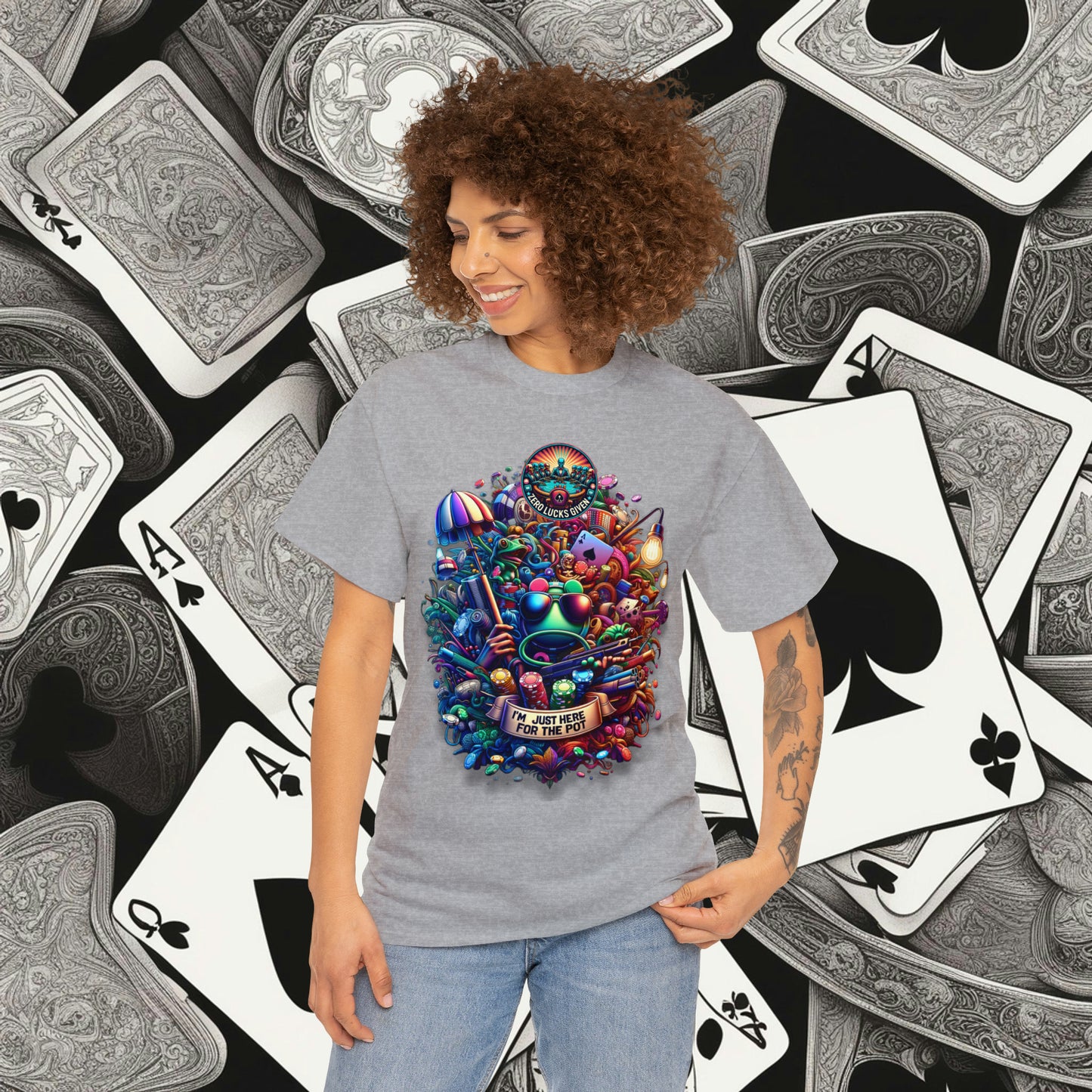 I'm Just here for the Pot unisex heavy cotton tee Poker Apparel