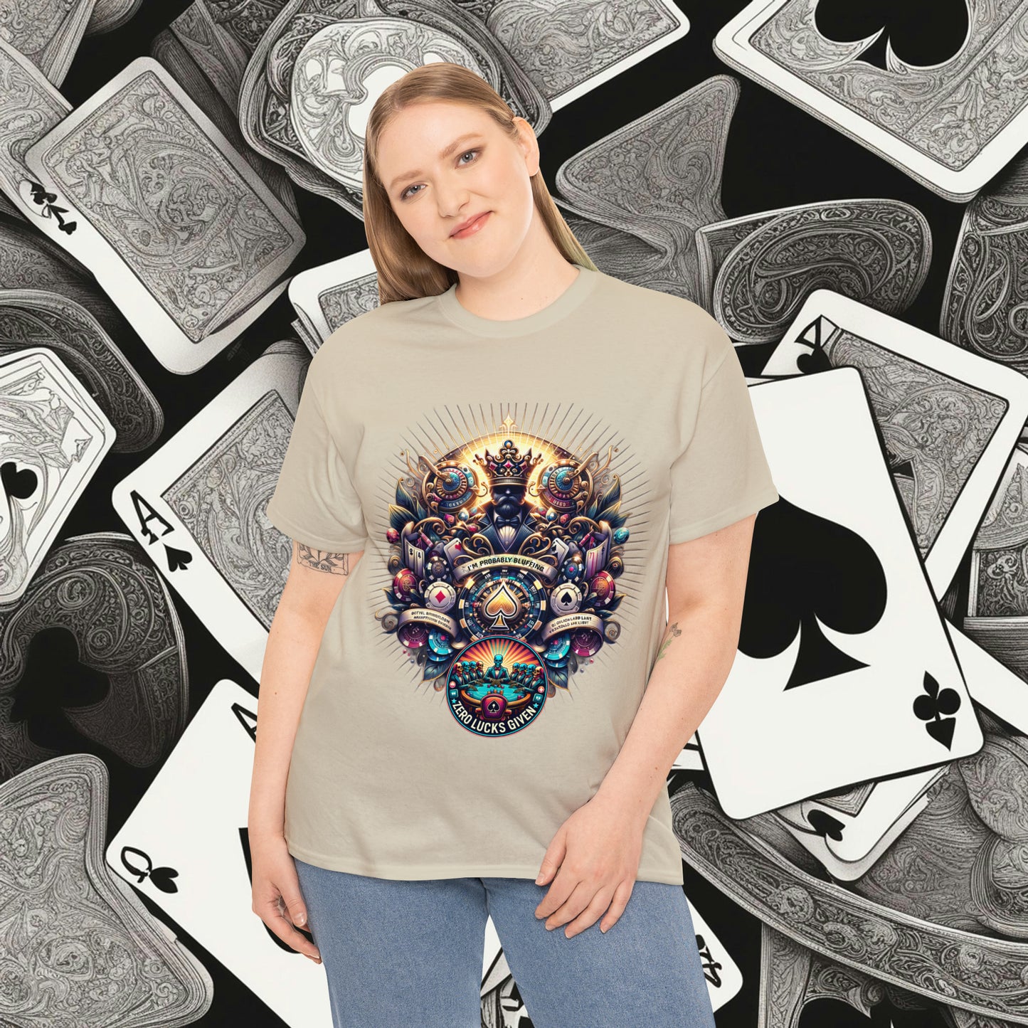 I'm Probably Bluffing unisex heavy cotton tee Poker Apparel