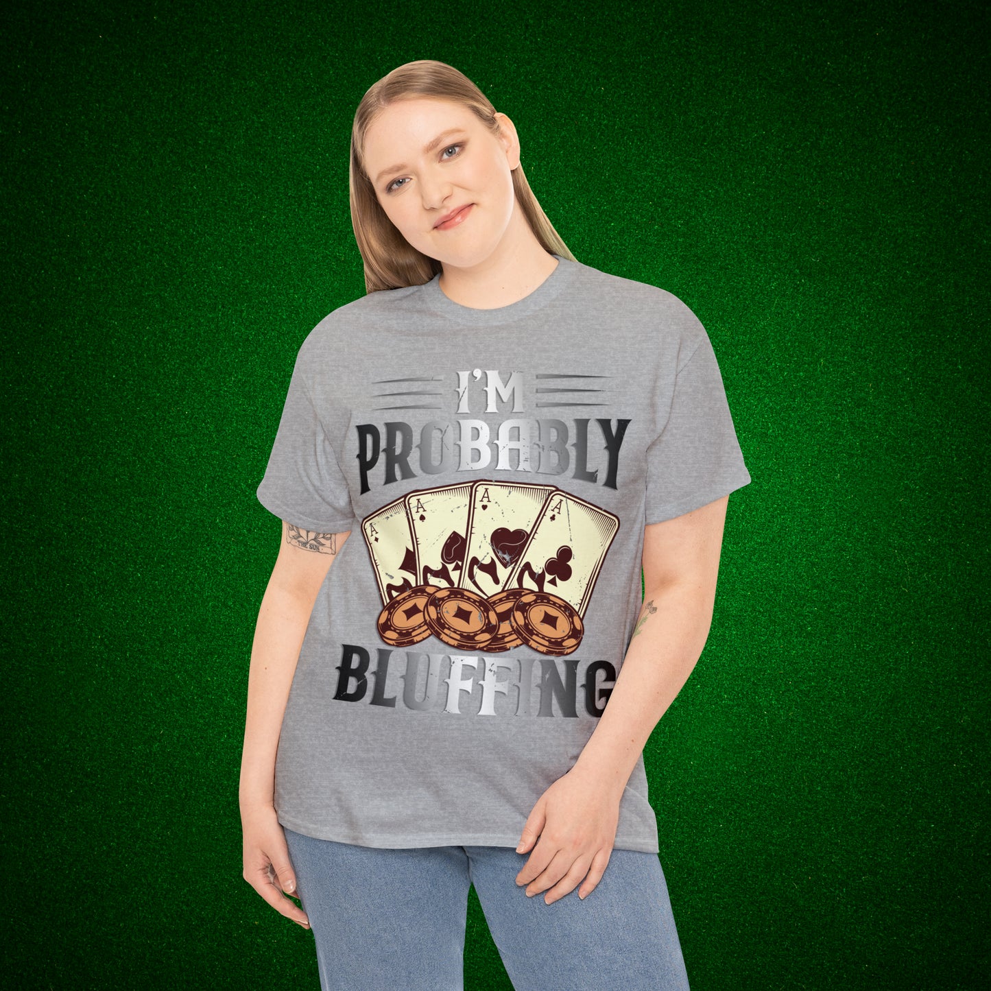 I'm Probably Bluffing Unisex Heavy Cotton Tee