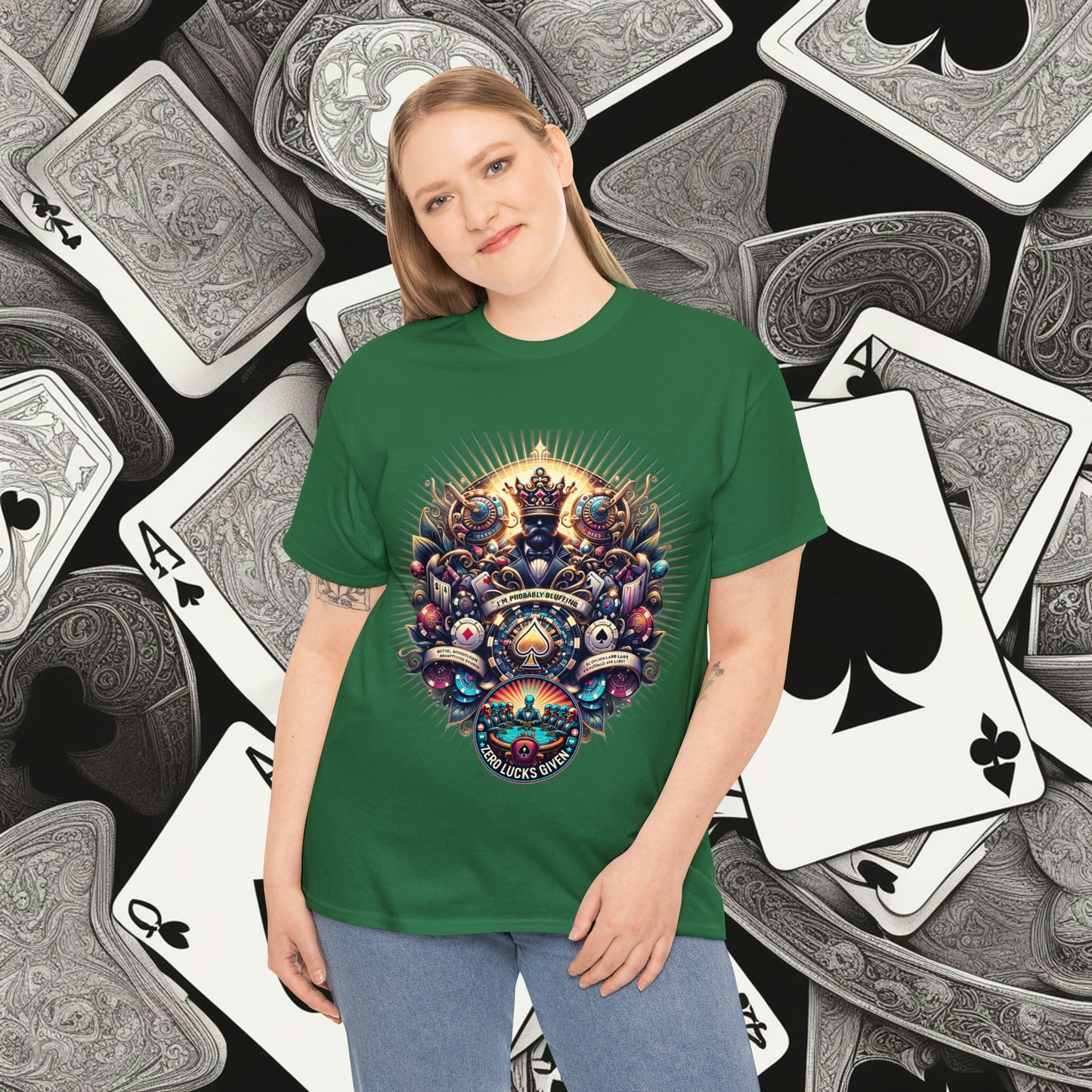 I'm Probably Bluffing unisex heavy cotton tee Poker Apparel