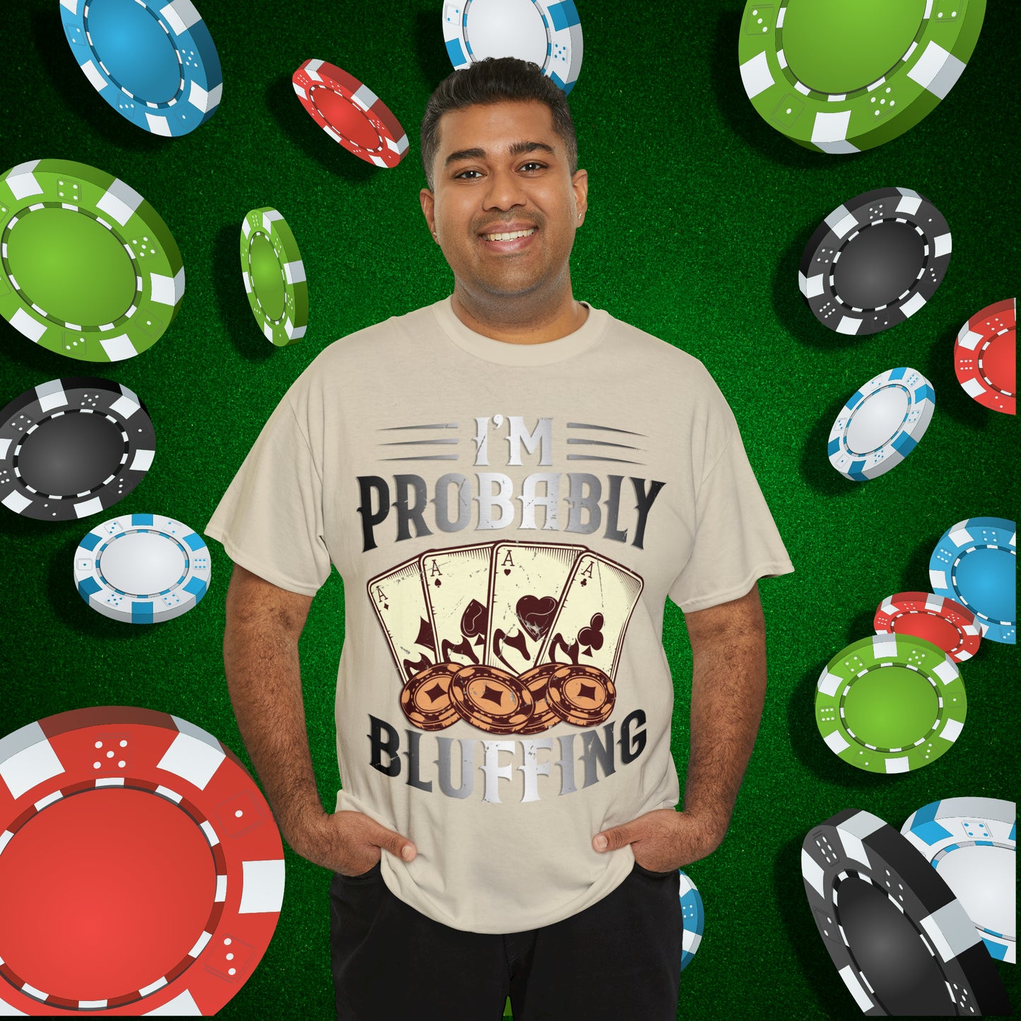 I'm Probably Bluffing Unisex Heavy Cotton Tee