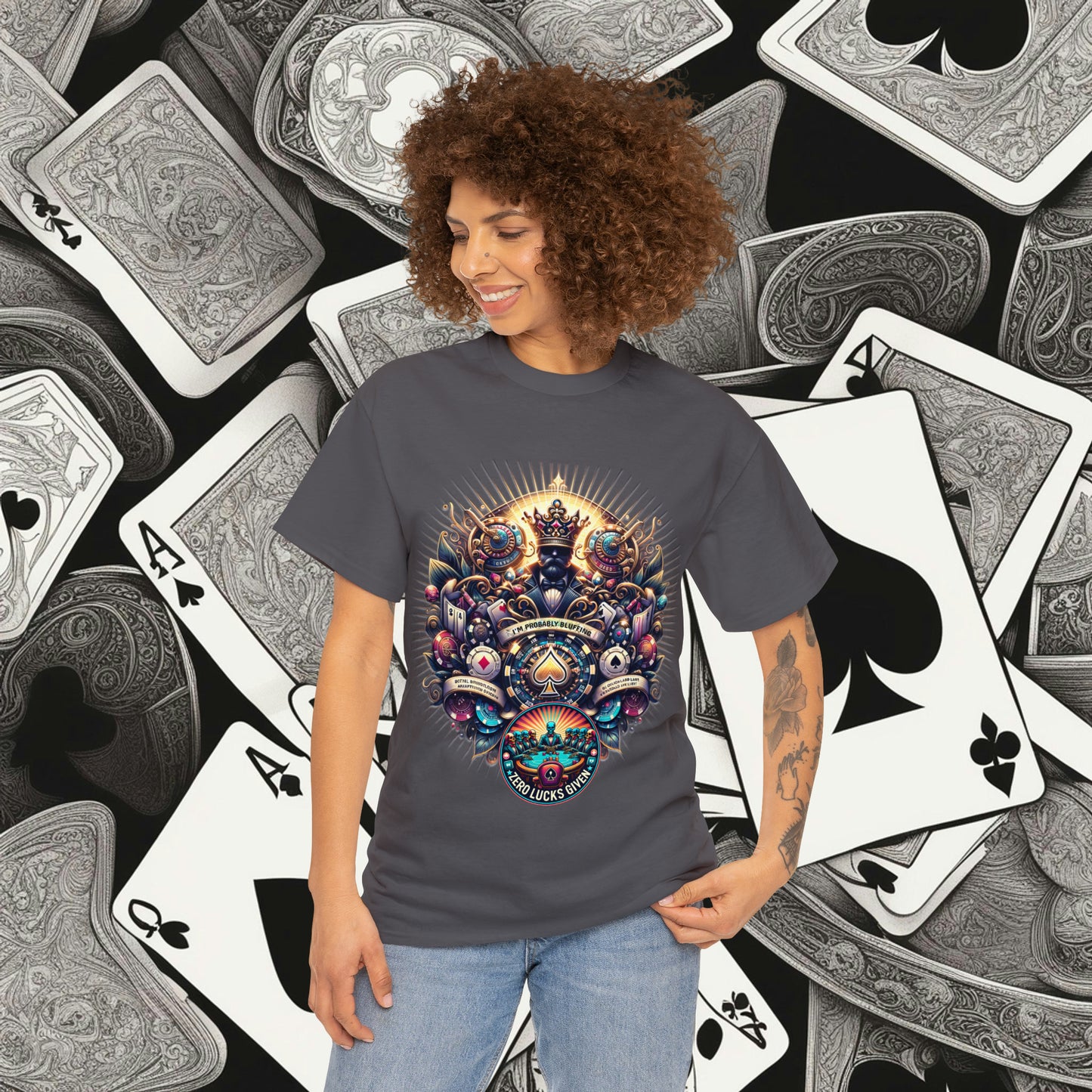 I'm Probably Bluffing unisex heavy cotton tee Poker Apparel