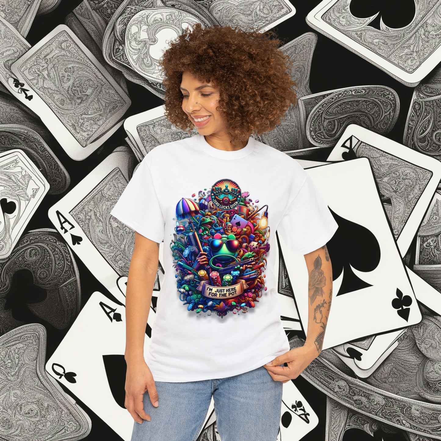 I'm Just here for the Pot unisex heavy cotton tee Poker Apparel