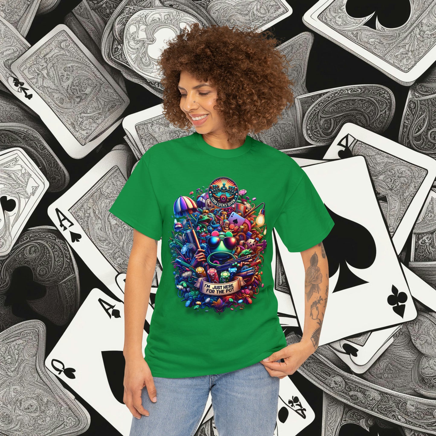 I'm Just here for the Pot unisex heavy cotton tee Poker Apparel